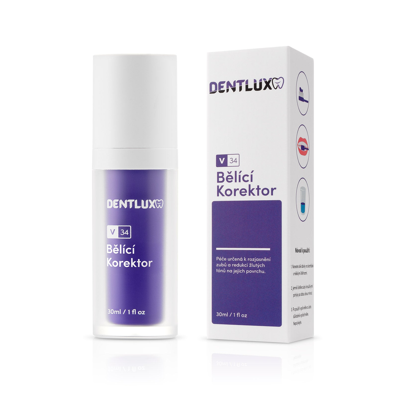 Dentlux V34 bělící korektor + 2x nanokartáček - Dentlux