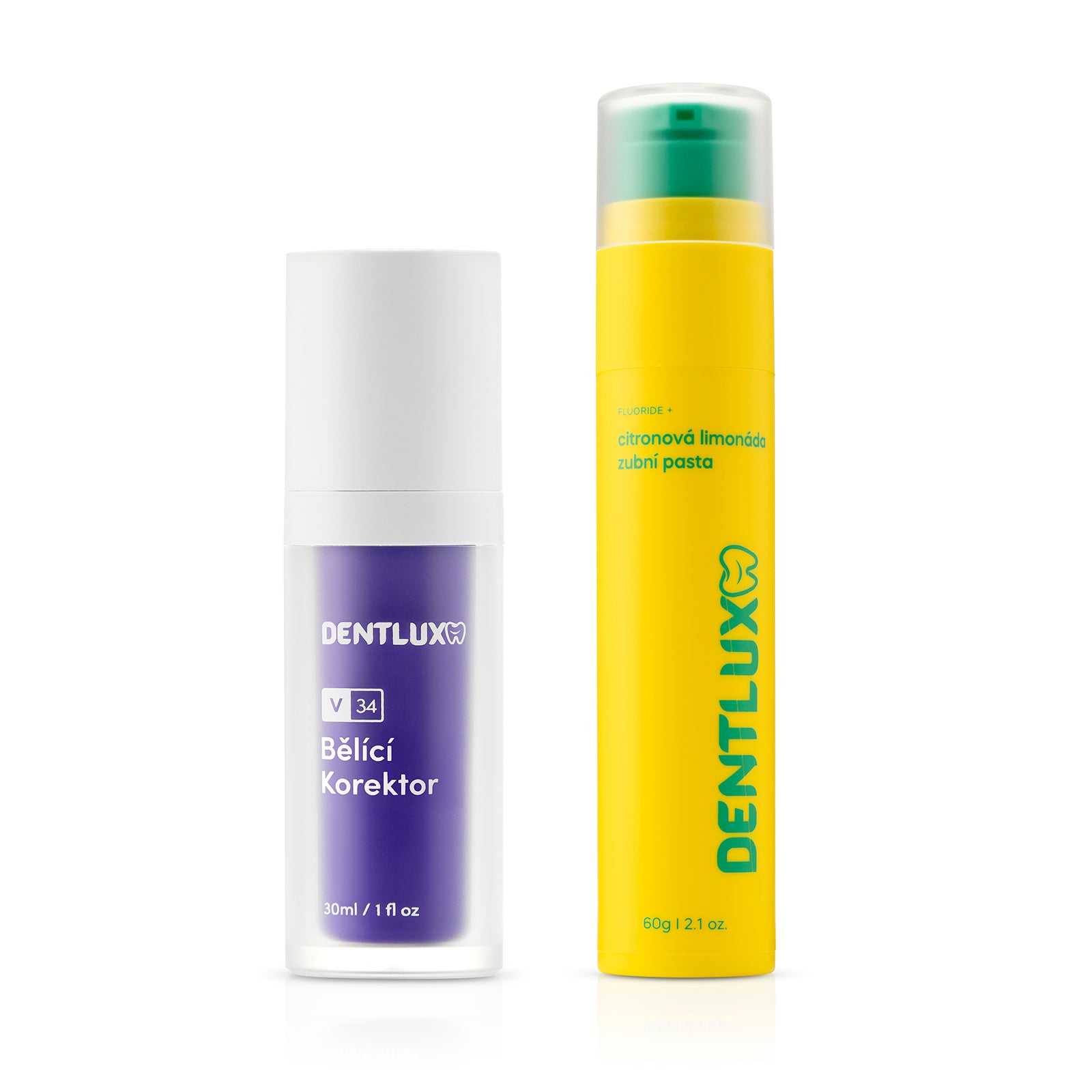 Dentlux V34 bělící korektor + ochucená zubní pasta - Dentlux