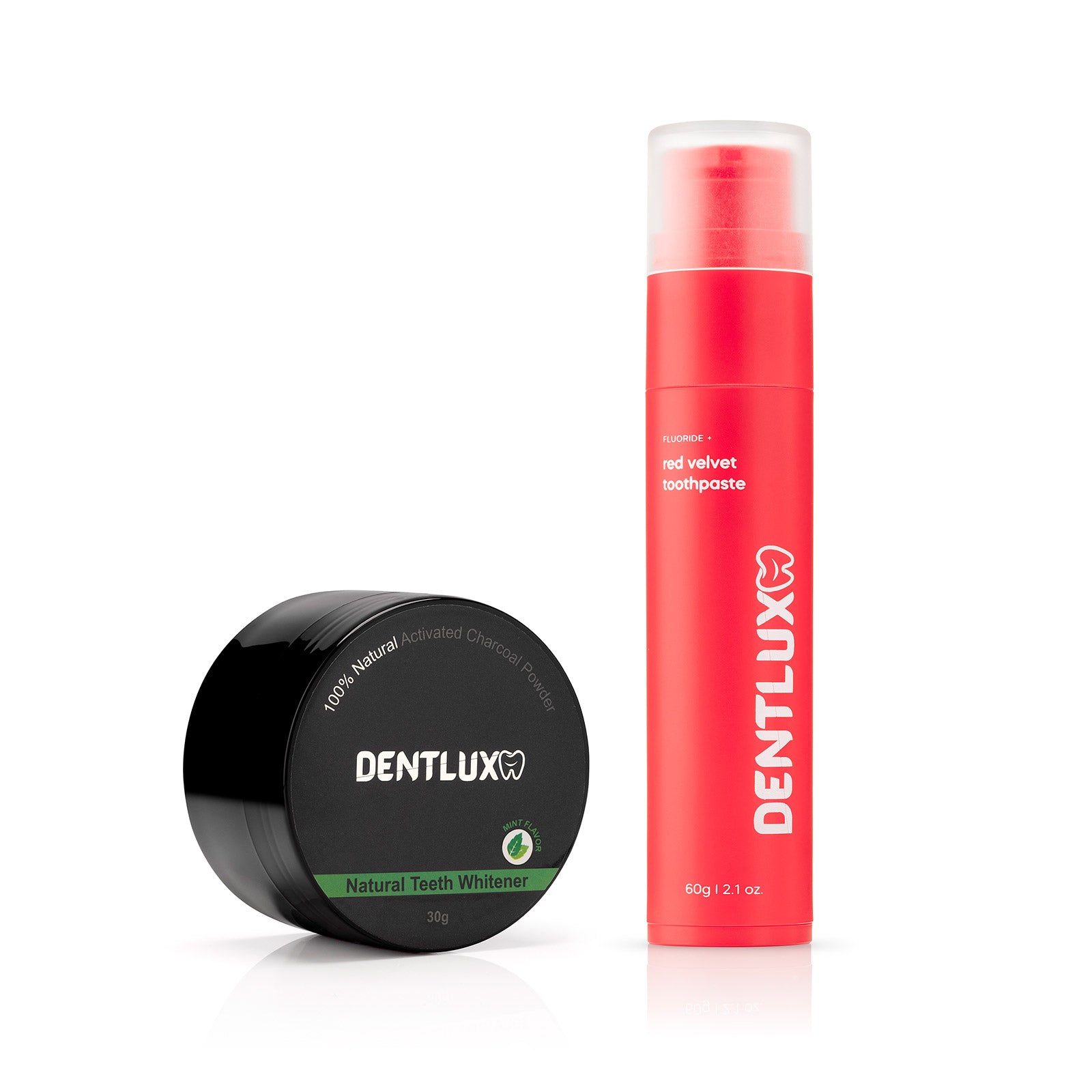 Dentlux bělící pudr na zuby + ochucená zubní pasta - Dentlux