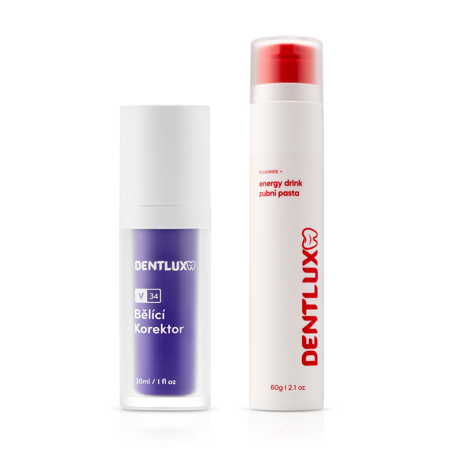 Dentlux V34 bělící korektor + ochucená zubní pasta - Dentlux