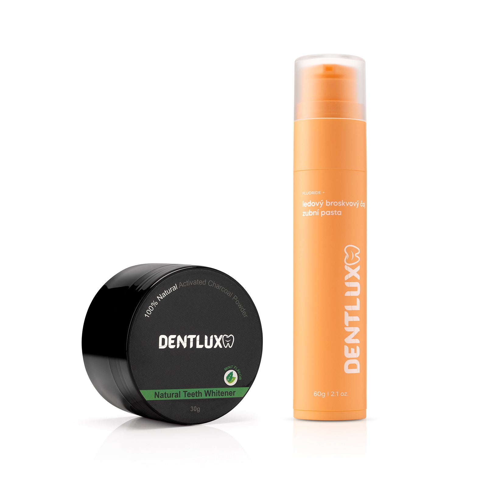 Dentlux bělící pudr na zuby + ochucená zubní pasta - Dentlux