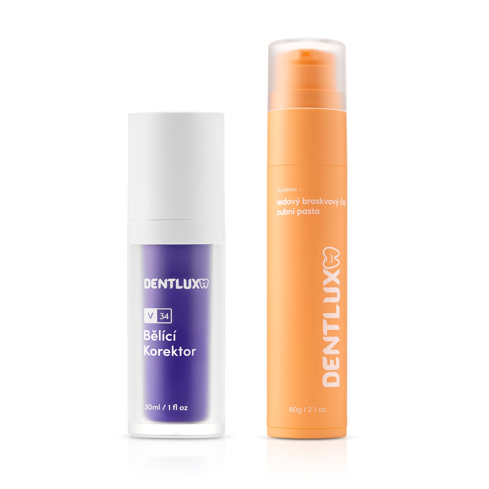 Dentlux V34 bělící korektor + ochucená zubní pasta - Dentlux