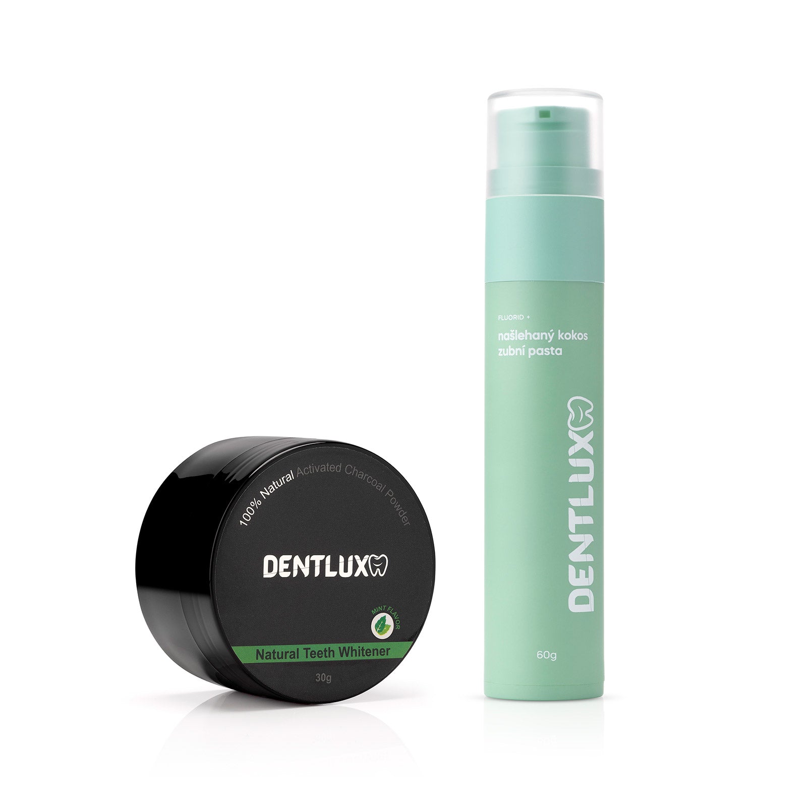 Dentlux bělící pudr na zuby + ochucená zubní pasta - Dentlux