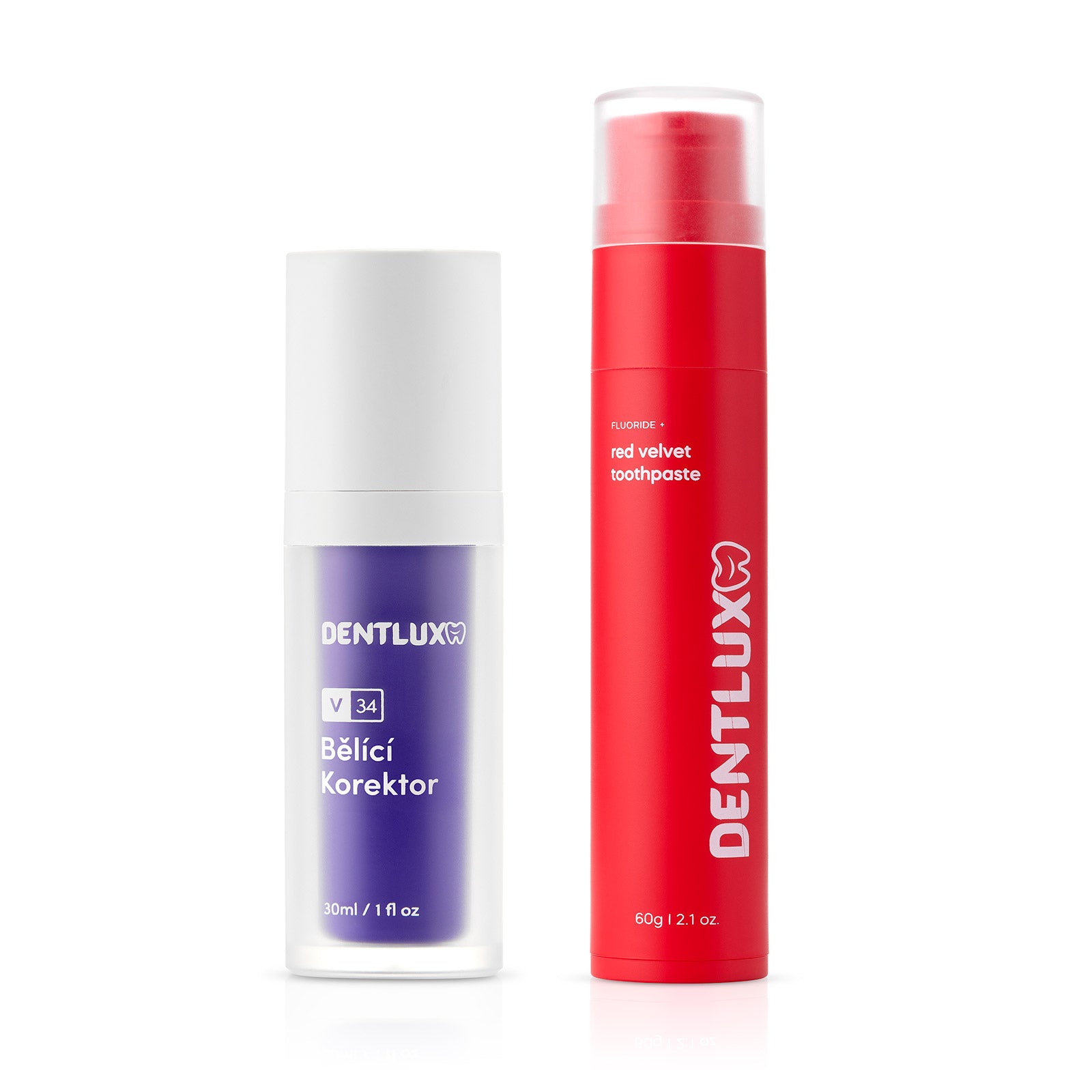 Dentlux V34 bělící korektor + ochucená zubní pasta - Dentlux