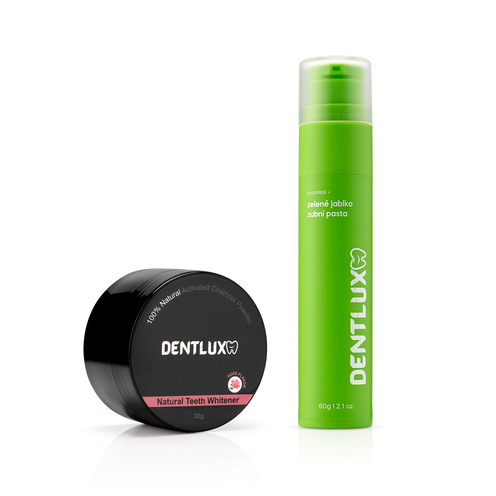 Dentlux bělící pudr na zuby + ochucená zubní pasta - Dentlux