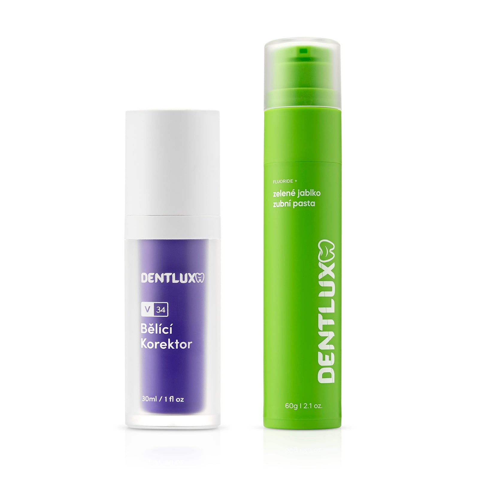 Dentlux V34 bělící korektor + ochucená zubní pasta - Dentlux