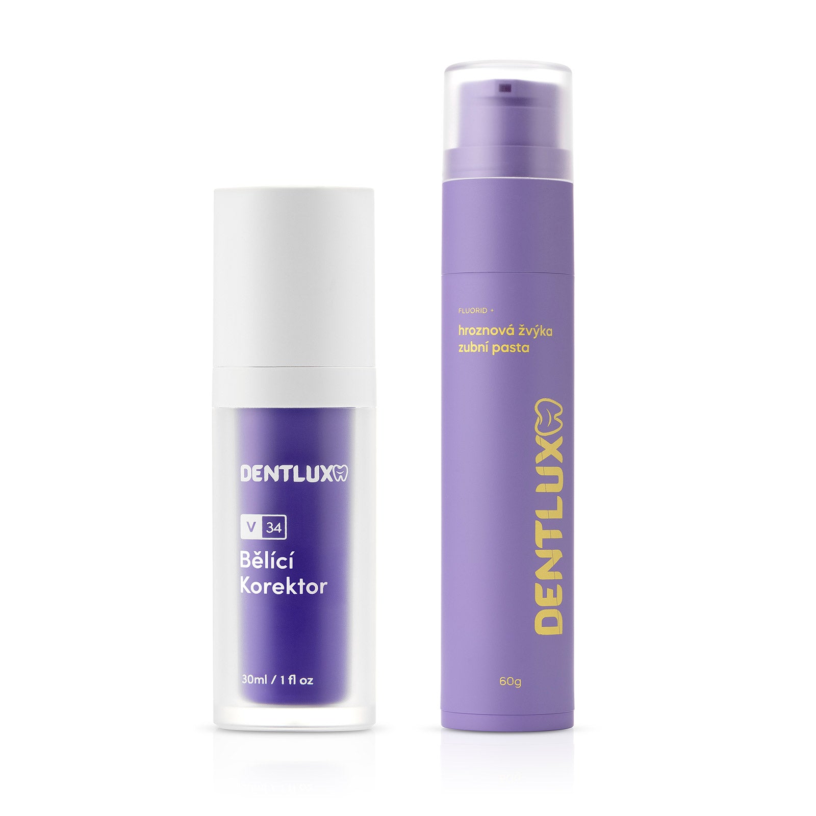 Dentlux V34 bělící korektor + ochucená zubní pasta - Dentlux