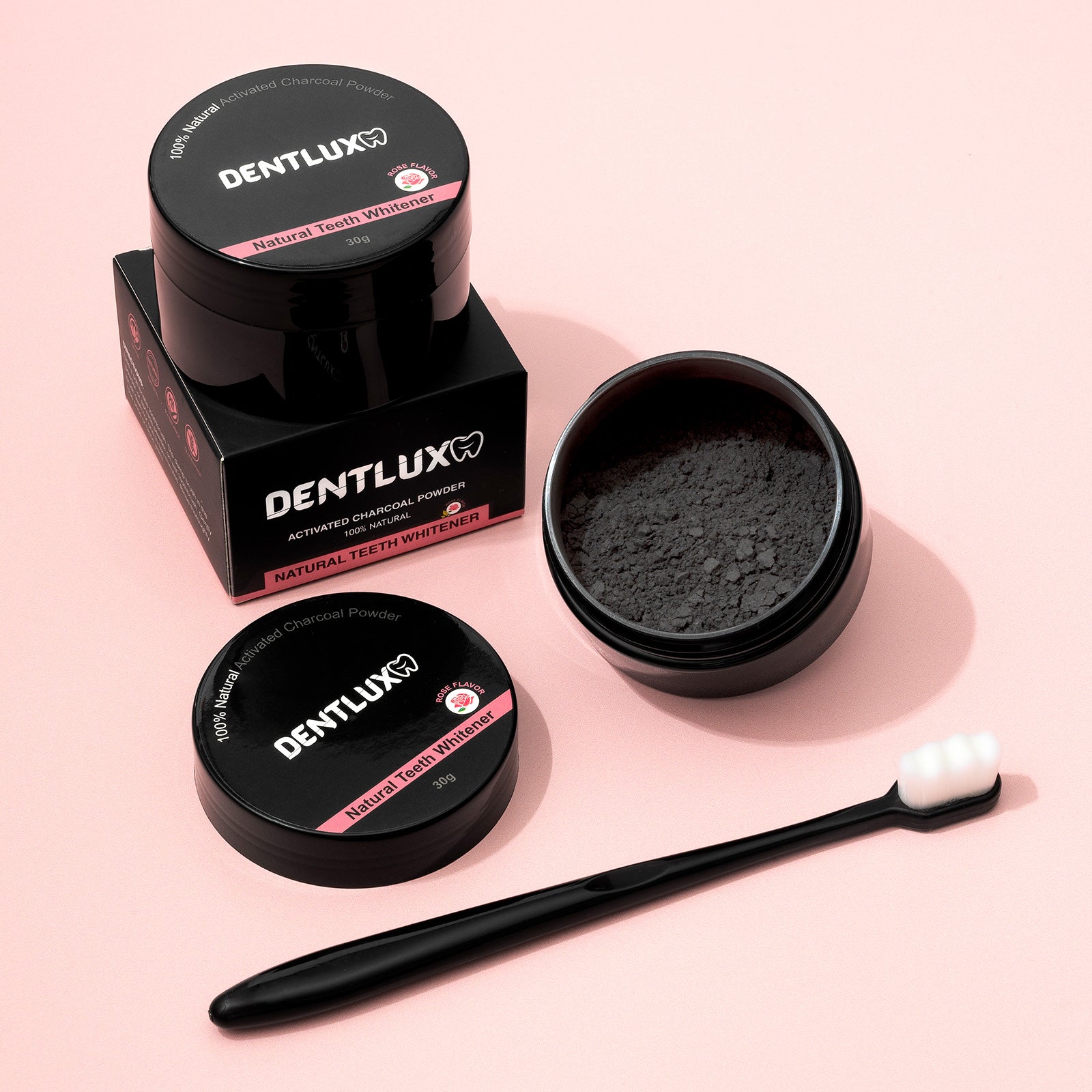 Dentlux bělící pudr na zuby + 2x nanokartáček - Dentlux
