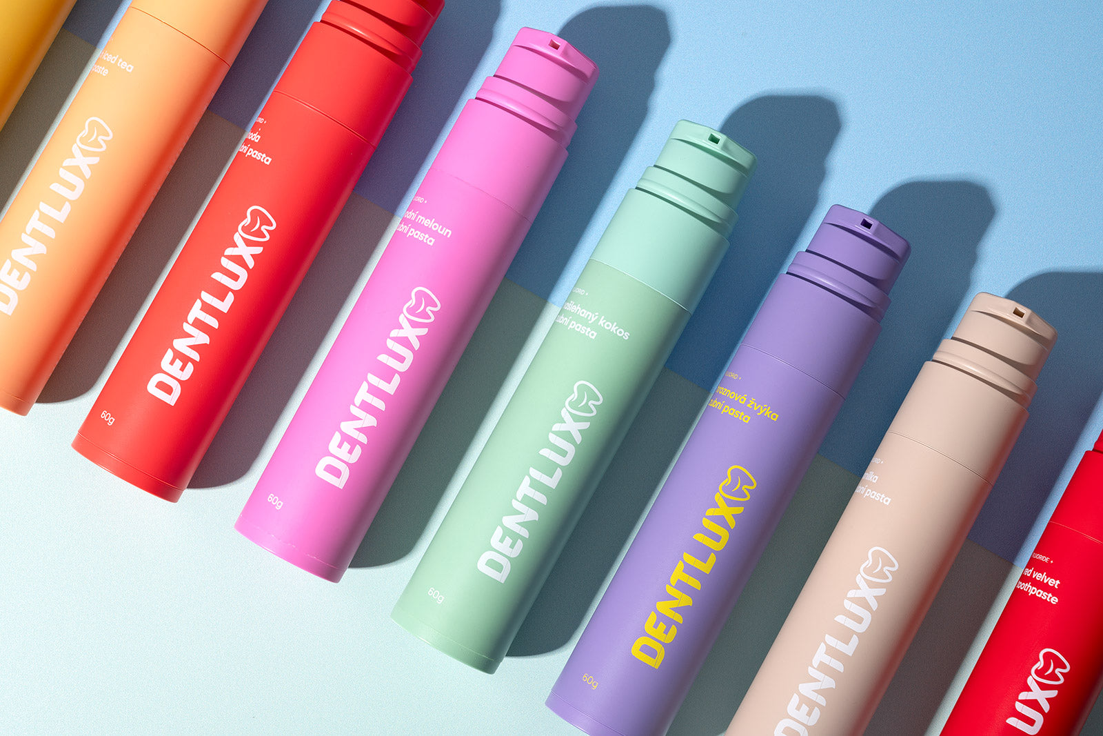 Dentlux balíček 8 ochucených zubních past - Dentlux