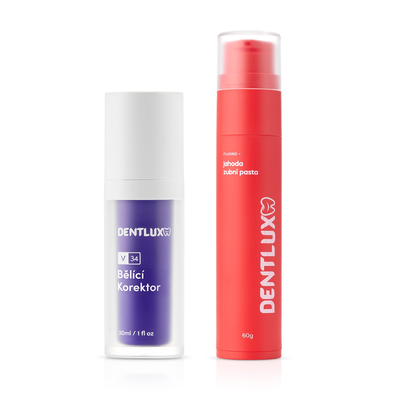 Dentlux V34 bělící korektor + ochucená zubní pasta - Dentlux