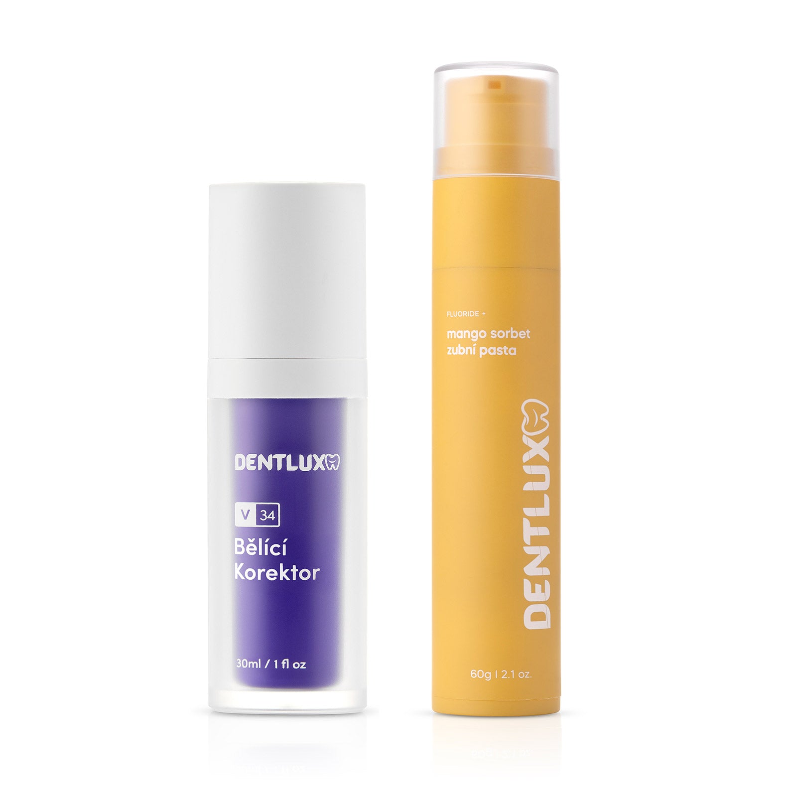 Dentlux V34 bělící korektor + ochucená zubní pasta - Dentlux