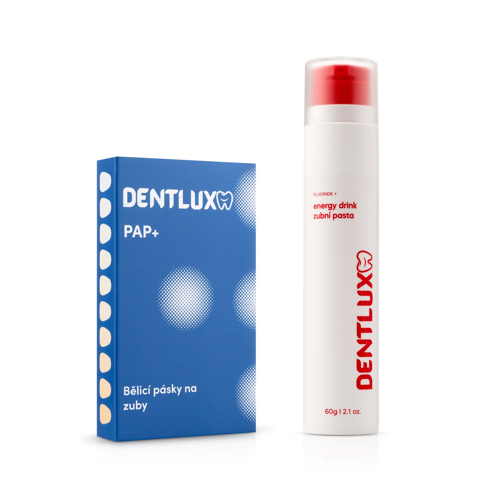 Dentlux PAP+ Bělící pásky na zuby + ochucená zubní pasta - Dentlux