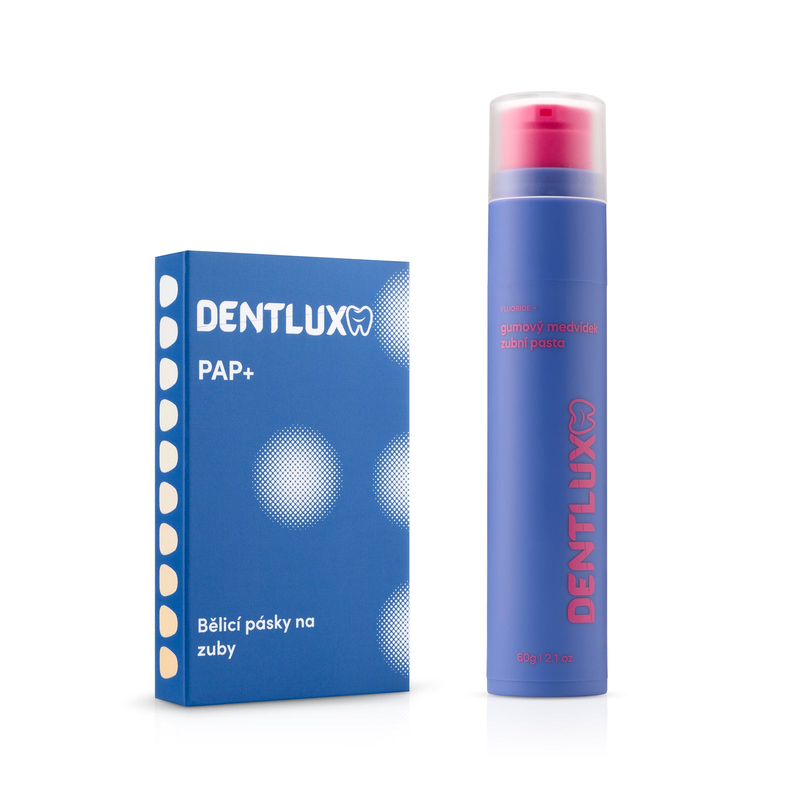 Dentlux PAP+ Bělící pásky na zuby + ochucená zubní pasta - Dentlux