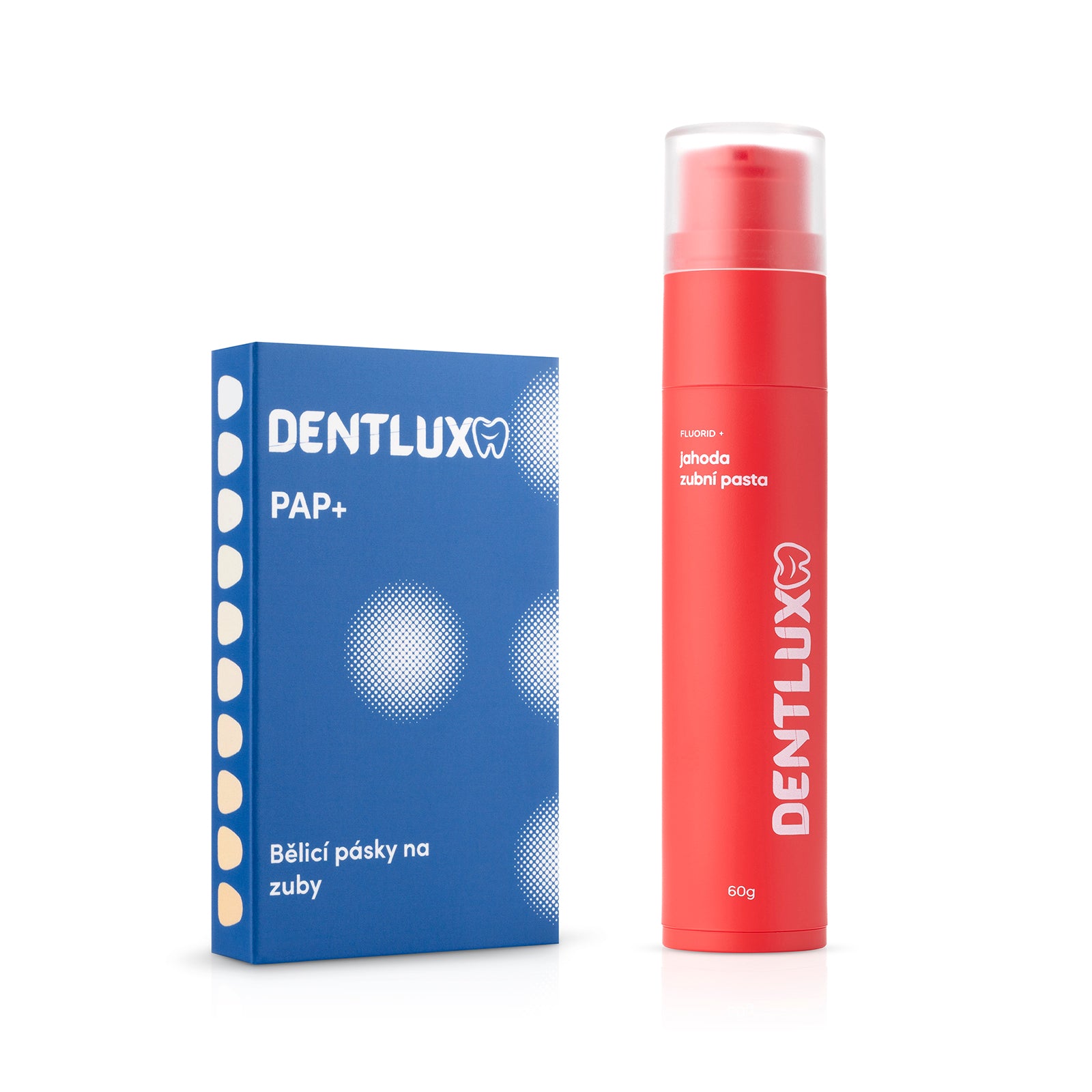 Dentlux PAP+ Bělící pásky na zuby + ochucená zubní pasta - Dentlux