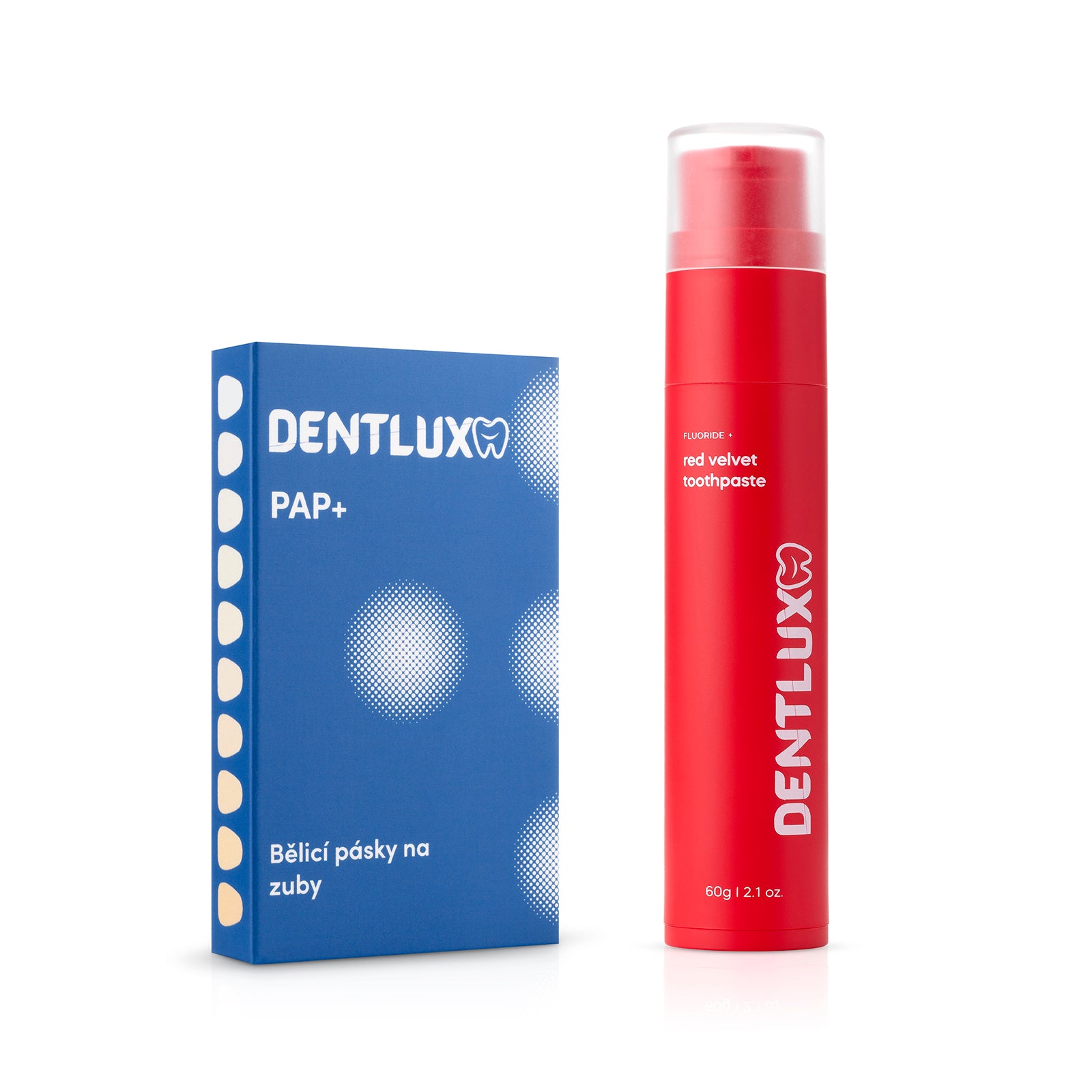 Dentlux PAP+ Bělící pásky na zuby + ochucená zubní pasta - Dentlux