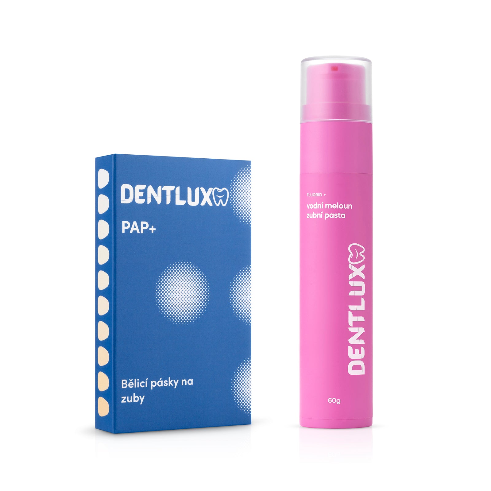 Dentlux PAP+ Bělící pásky na zuby + ochucená zubní pasta - Dentlux