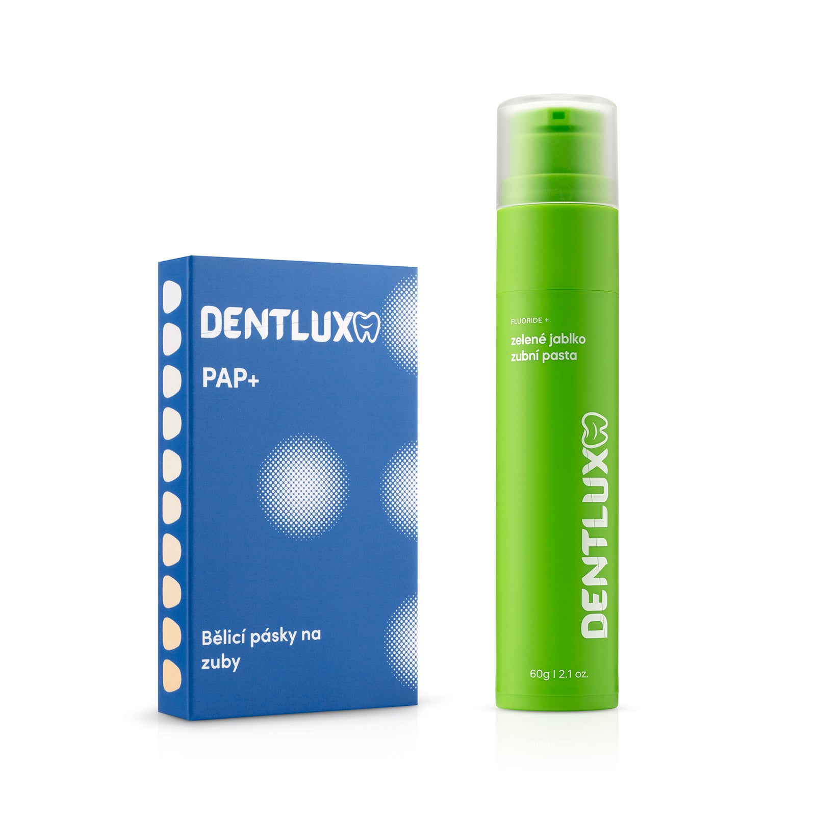 Dentlux PAP+ Bělící pásky na zuby + ochucená zubní pasta - Dentlux