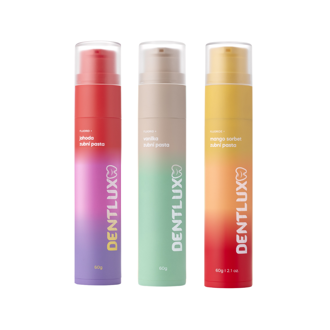 Dentlux ochucené zubní pasty 3v1 - Dentlux