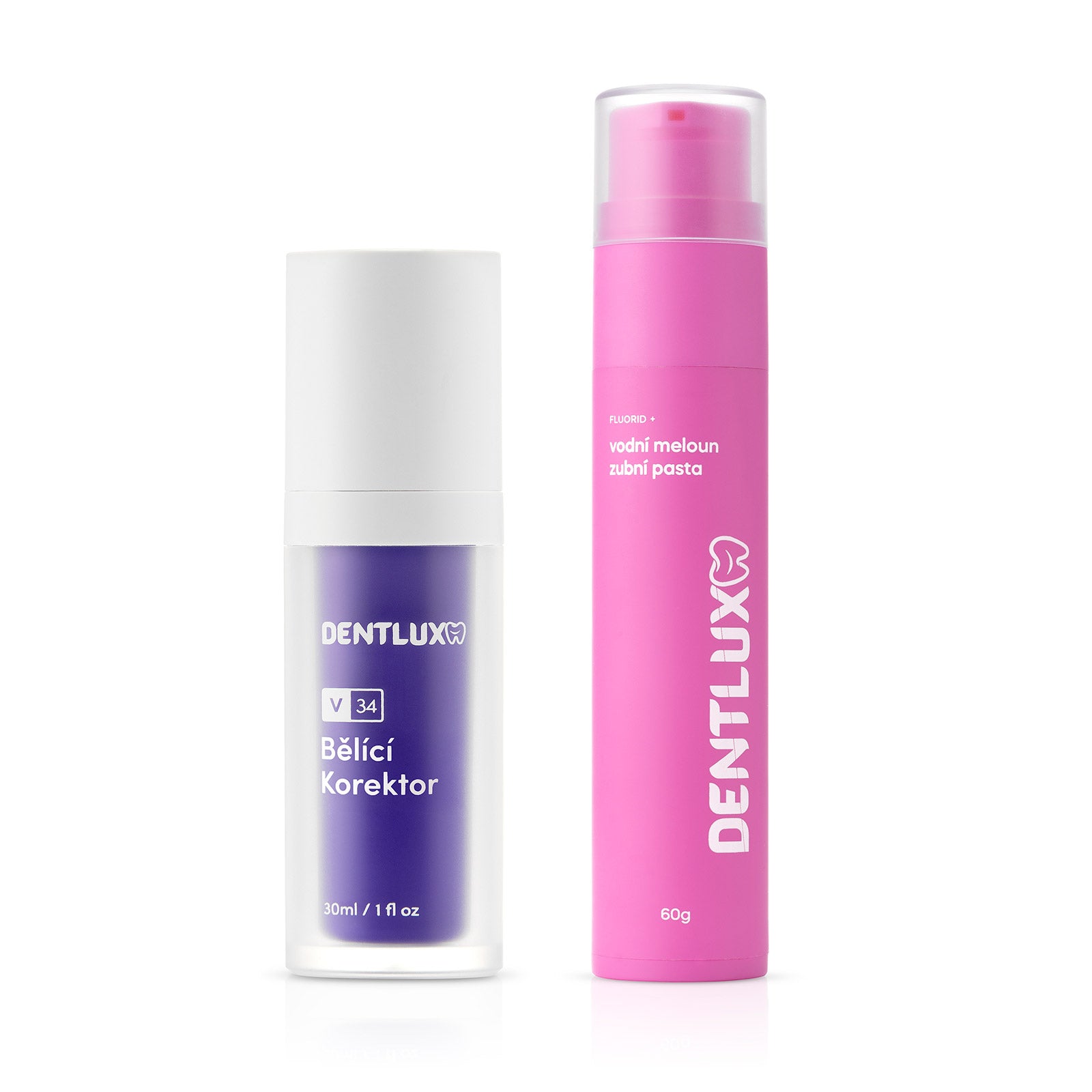 Dentlux V34 bělící korektor + ochucená zubní pasta - Dentlux